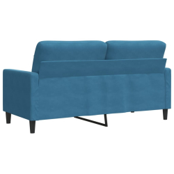 Sofa 2-osobowa, niebieski, 140 cm, tapicerowana aksamitem
