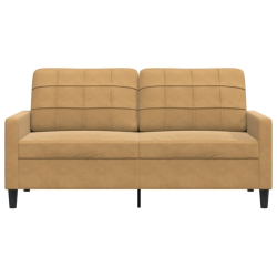 Sofa 2-osobowa, brązowa, 140 cm, tapicerowana aksamitem