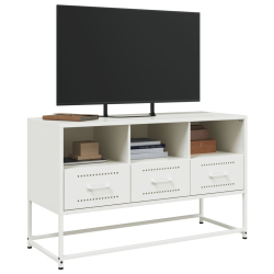 Szafka pod telewizor, biała, 100,5x39x60,5 cm, stalowa