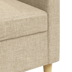 3-osobowa sofa, kremowa, 210 cm, tapicerowana tkaniną