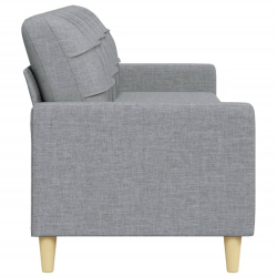 Sofa 3-osobowa, jasnoszara, 210 cm, tapicerowana tkaniną