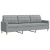 Sofa 3-osobowa, jasnoszara, 210 cm, tapicerowana tkaniną
