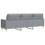 Sofa 3-osobowa, jasnoszara, 210 cm, tapicerowana tkaniną