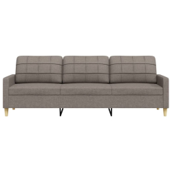 Sofa 3-osobowa, kolor taupe, 210 cm, tapicerowana tkaniną