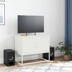 Szafka pod telewizor, biała, 68,5x39x60,5 cm, stalowa