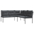 Narożna sofa ogrodowa z poduszkami, czarna, stal i textilene