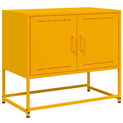 Szafka pod telewizor, musztardowa, 68,5x39x60,5 cm, stalowa