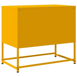 Szafka pod telewizor, musztardowa, 68,5x39x60,5 cm, stalowa