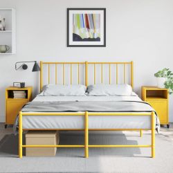 Szafki nocne, 2 szt., musztardowe, 36x39x59 cm, stal