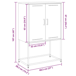 Szafka pod telewizor, antracytowa, 68x39x60,5 cm, stalowa