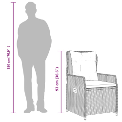 7-cz. zestaw mebli ogrodowych z poduszkami, beżowy, polirattan