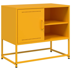 Szafka pod telewizor, musztardowa, 68x39x60,5 cm, stalowa
