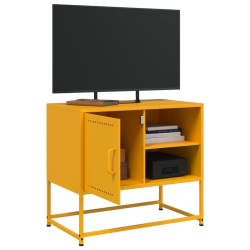 Szafka pod telewizor, musztardowa, 68x39x60,5 cm, stalowa