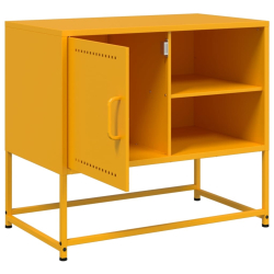 Szafka pod telewizor, musztardowa, 68x39x60,5 cm, stalowa