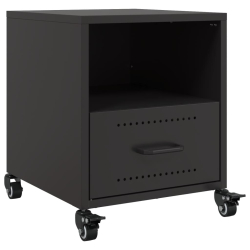 Szafki nocne, 2 szt., czarne, 36x39x43,5 cm, stal