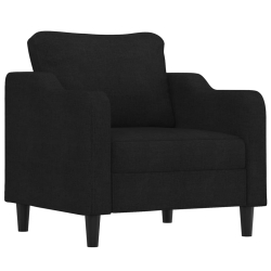 Fotel z podnóżkiem, czarny, 60 cm, obity tkaniną