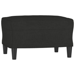 Fotel z podnóżkiem, czarny, 60 cm, obity tkaniną