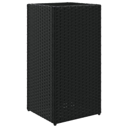 Donice ogrodowe, 2 szt., czarne, 30x30x60 cm, rattan PE