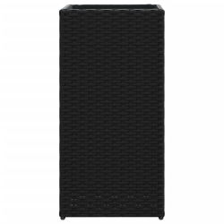 Donice ogrodowe, 2 szt., czarne, 30x30x60 cm, rattan PE