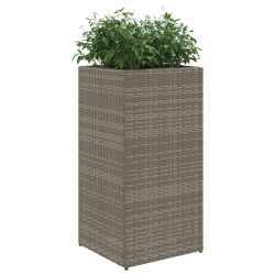 Donice ogrodowe, 2 szt., szare, 40x40x80 cm, rattan PE