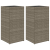 Donice ogrodowe, 2 szt., szare, 40x40x80 cm, rattan PE