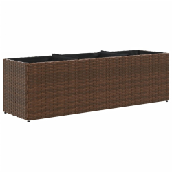 Donice ogrodowe z 3 wkładami, 2 szt., brązowe, 105x30x32 cm
