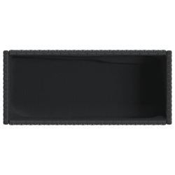 Donice ogrodowe z półką, 2 szt, czarne, 90x40x75 cm, polirattan