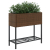 Donice ogrodowe z półką, 2 szt., brąz, 70x28x70 cm, polirattan