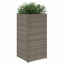 Donice ogrodowe, 2 szt., szare, 30x30x60 cm, rattan PE