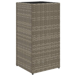 Donice ogrodowe, 2 szt., szare, 30x30x60 cm, rattan PE