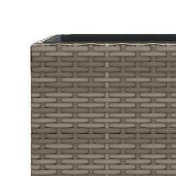 Donice ogrodowe, 2 szt., szare, 30x30x60 cm, rattan PE