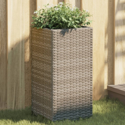 Donice ogrodowe, 2 szt., szare, 30x30x60 cm, rattan PE