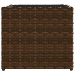 Donice ogrodowe, 2 szt., brązowe, 36x30x32 cm, polirattan