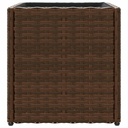 Donice ogrodowe, 2 szt., brązowe, 36x30x32 cm, polirattan