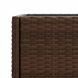 Donice ogrodowe z półką, 2 szt., brąz, 90x40x75 cm, polirattan
