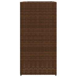Donice ogrodowe, 2 szt., brązowe, 40x40x80 cm, rattan PE