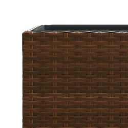 Donice ogrodowe, 2 szt., brązowe, 40x40x80 cm, rattan PE
