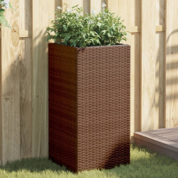 Donice ogrodowe, 2 szt., brązowe, 40x40x80 cm, rattan PE