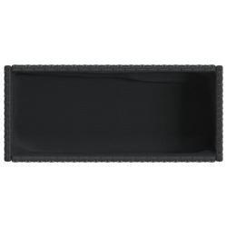 Donice ogrodowe z półką, 2 szt, czarne, 70x28x70 cm, polirattan