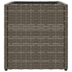 Donice ogrodowe, 2 szt., szare, 36x30x32 cm, polirattan