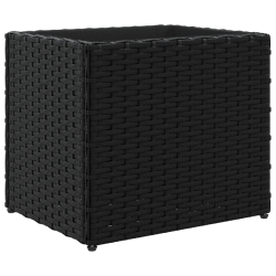 Donice ogrodowe, 2 szt., czarne, 36x30x32 cm, polirattan