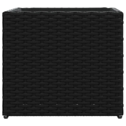 Donice ogrodowe, 2 szt., czarne, 36x30x32 cm, polirattan