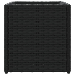Donice ogrodowe, 2 szt., czarne, 36x30x32 cm, polirattan