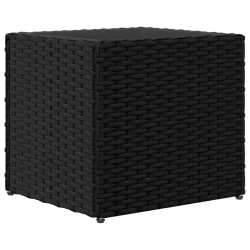 Donice ogrodowe, 2 szt., czarne, 36x30x32 cm, polirattan