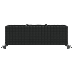 Donice ogrodowe z kółkami, 2 szt., czarne, 107x32x38 cm