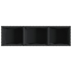 Donice ogrodowe z kółkami, 2 szt., czarne, 107x32x38 cm