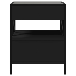 Stolik nocny z LED Infinity, czarny, 40x40x51 cm