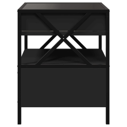 Stolik nocny z LED Infinity, czarny, 40x40x51 cm