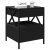 Stolik nocny z LED Infinity, czarny, 40x40x51 cm