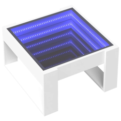 Stolik kawowy z LED Infinity, biały, 50x53x30 cm